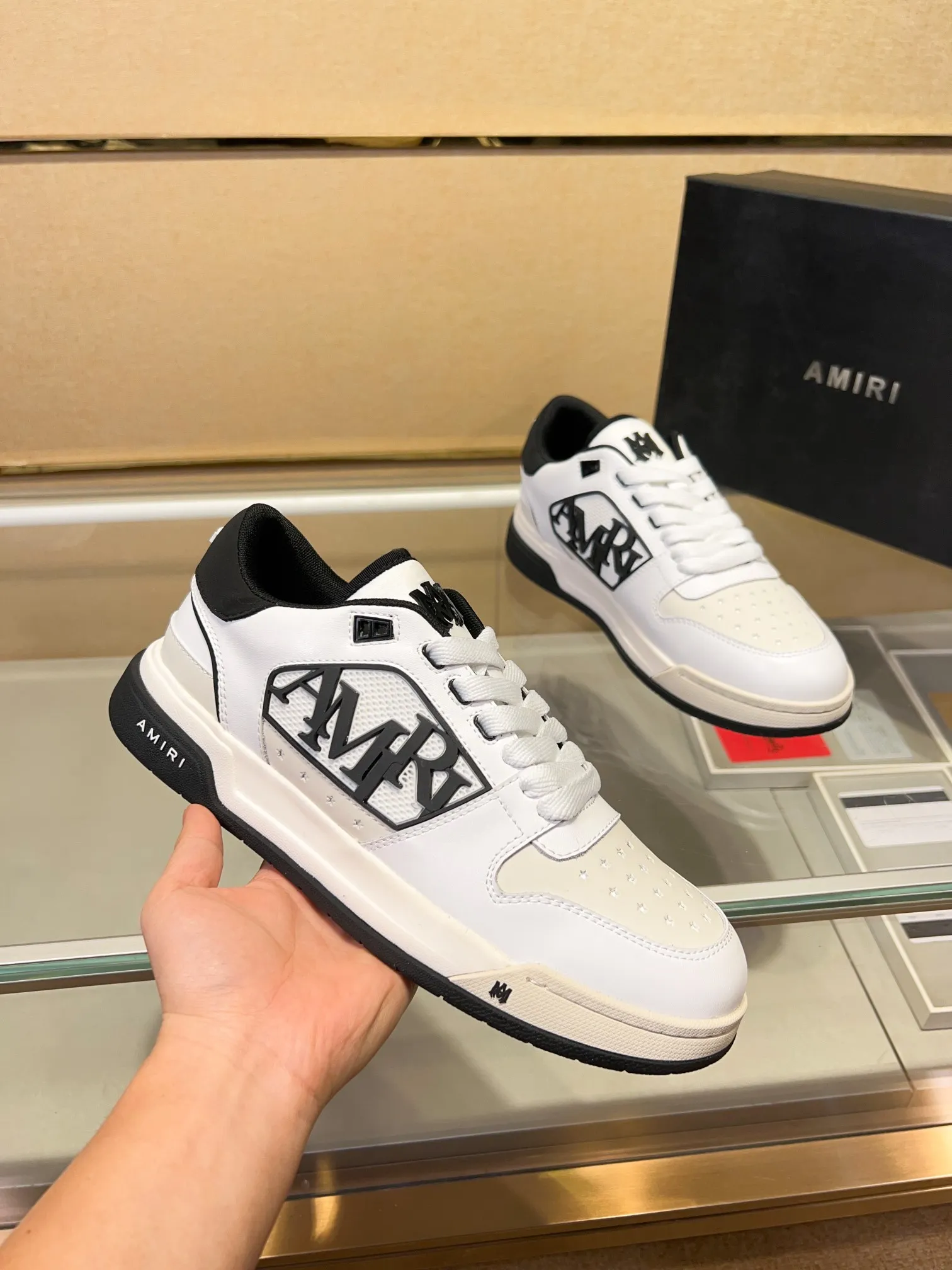 Men's men's shoes 💰500 [New style] 🌲🌲 Amiri - New Amiri trendy shoes, low-top casual sports shoes, the same style as celebrities, made of selected cowhide stitching, original outsole, comfortable on the feet, high-end workmanship, welcome to buy Size: 39-45 (customized for 46)